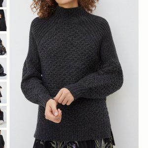 Anthropologie Bia Mock Neck Tunic Sweater - Carbon - S
